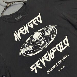 Avengend Sevenfold T-Shirt Men's XXL Black Band Tee Deathbat Orange County Logo